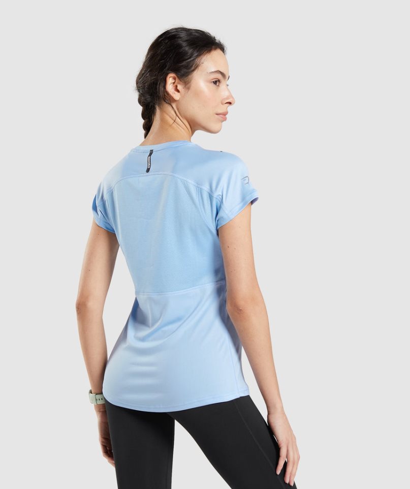 Women's Gymshark Speed T-Shirts Blue | NZ 9HFSMY